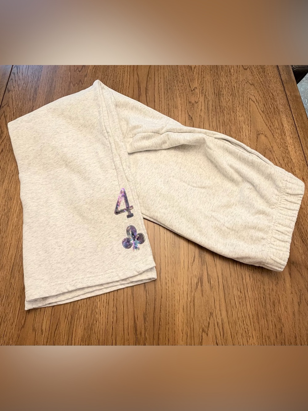Queen of Sparkles - Four of Clubs ♣ Sequin Cozy Sweatpants - L